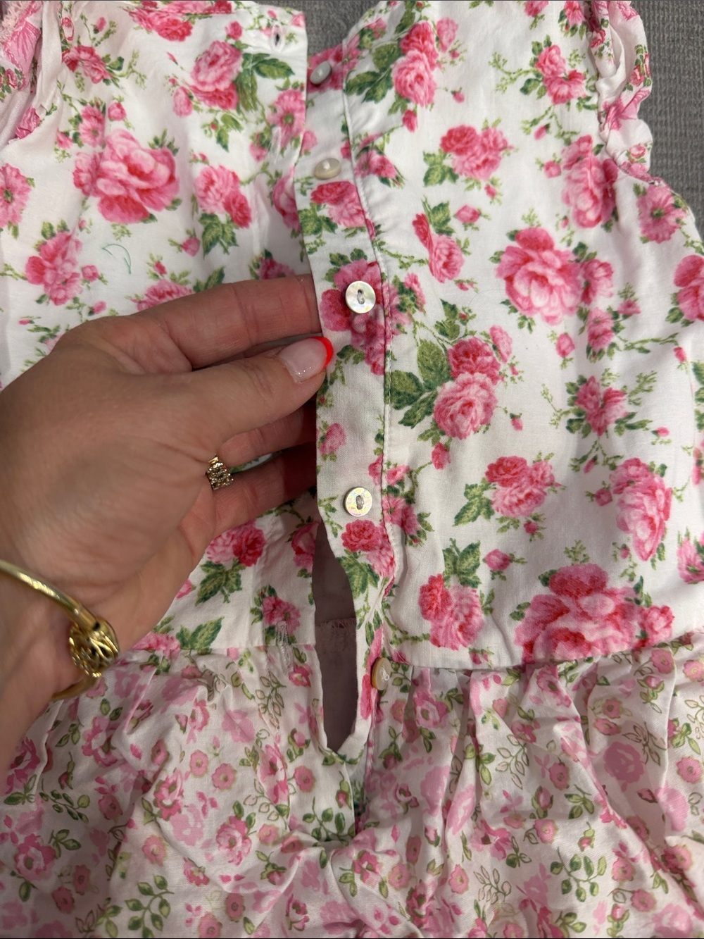 American Girl Doll and LoveShackFancy Girls Pink Floral Tiered Dress 4T - Picture 8 of 11